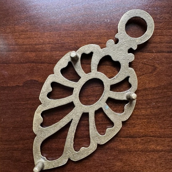 Brass Trivet Hot Holder 19th Century Antique Family Trea Pot Stand Victorian - Picture 3 of 5